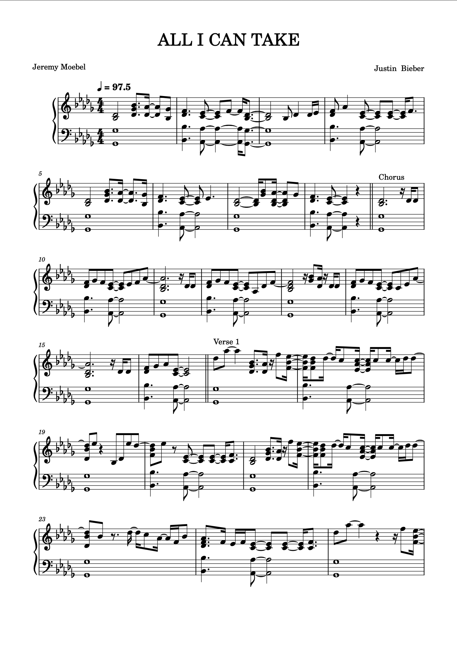 ALL I CAN TAKE - Justin Bieber